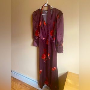Wine-colored floral Reformation dress